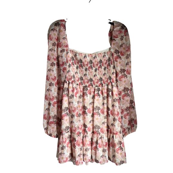 Aritzia Mini Floral Long Sleeve Tempest Dress Size Small - Picture 2 of 9
